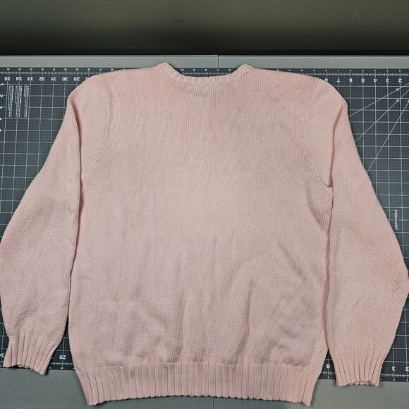 Vintage Polo Ralph Lauren Sweater Large Pink Essential Preppy Quite Academia 90s - Picture 5 of 8
